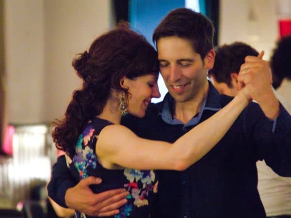 Ricardo and Jenny Oria dancing at a milonga